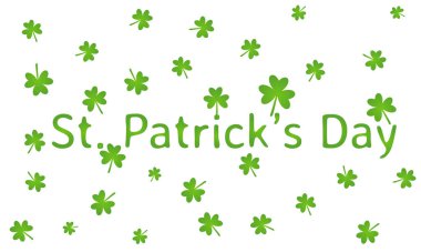 Happy St Patricks Day text with shamrock leaf green design vector illustration clipart