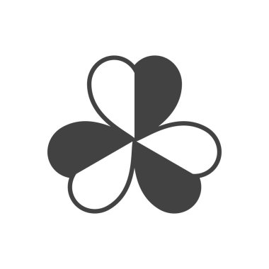 soyut İrlanda yaprağı yonca simgesi beyaz arkaplanda izole