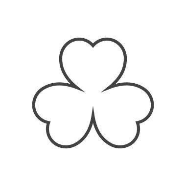 çizgi simgesi beyaz arkaplanda izole edilmiş üç yapraklı yonca simgesi