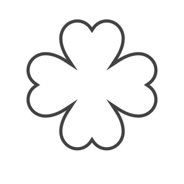 çizgi simgesi dört yapraklı düz vektör