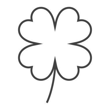 çizgi simgesi yonca dört yaprak tasarım vektör çizimi