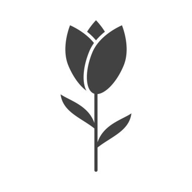 Lale çiçeği bahar simgesi tasarım vektörü beyaz arkaplanda izole edildi