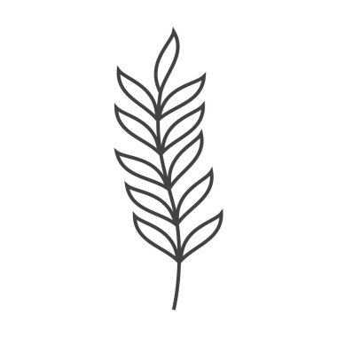 çizgi simgesi yaprak bahar tasarım vektörü beyaz arkaplanda izole