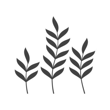 element üç yaprak düz vektör çizimi