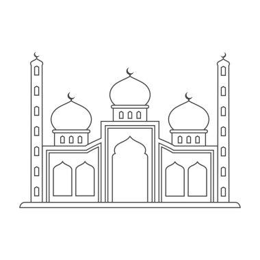 çizgi simgesi cami mimarisi İslami tasarım vektörü illüstrasyonu