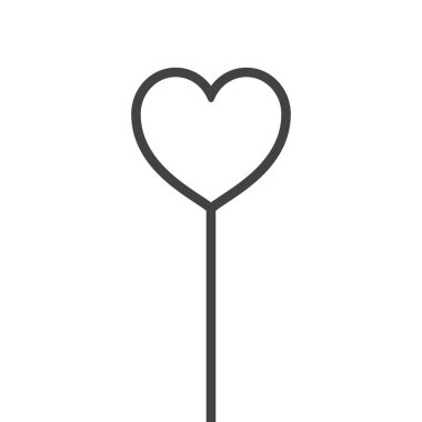 arkaplan vektöründe çizgi simgesi balonu kalbi