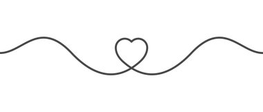 beyaz arkaplanda izole edilmiş çizgi kalp vektörü