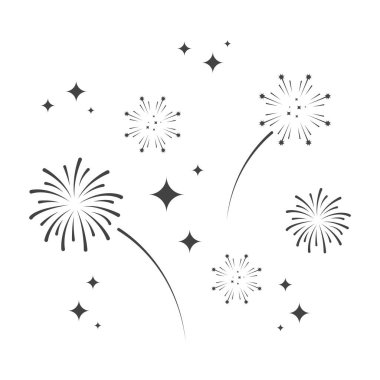 Beyaz arkaplanda havai fişek ikonu tasarımı vektör çizimi