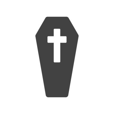 siyah mezar taşı simgesi düz vektör çizimi