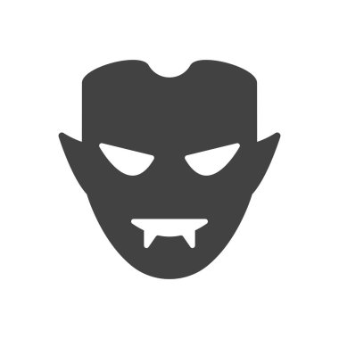 Vampir yüzü maskesi simgesi düz vektör çizimi