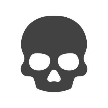 ölüm kafatası simgesi düz vektör çizimi