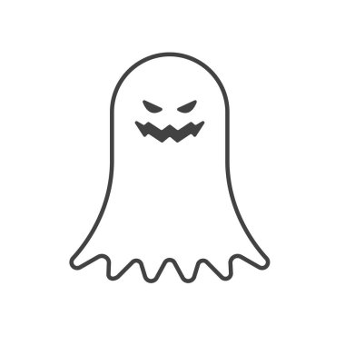 çizgi simgesi kostümlü cadılar bayramı beyaz arkaplanda izole