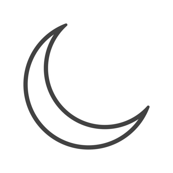 линия иконка полумесяц изолированы на белом фоне