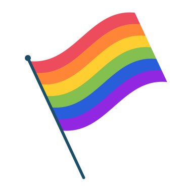 Uluslararası toplumun dalgalı gökkuşağı sembolünün canlı vektör çizimi