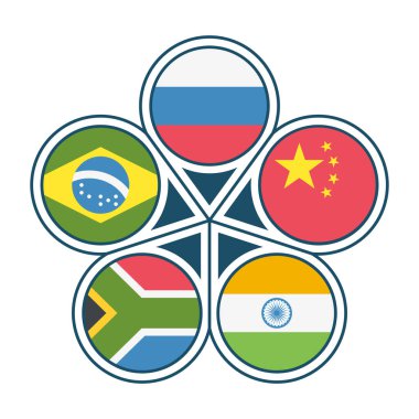 BRICS bayrakları küresel sahnede artan ekonomik ve siyasi nüfuzlarını sembolize ederek,