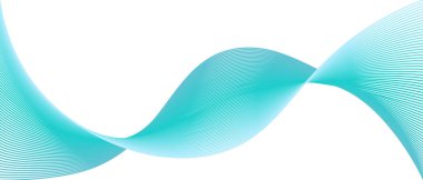 Beyaz arkaplanda soyut Mavi Dalga Çizgileri Akan Eğri Vektörü