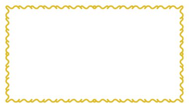 Dekoratif dalgalı altın çerçeve vektör çizimi ve beyaz arkaplan