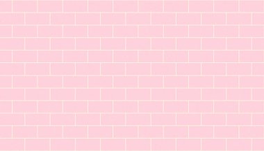 Tuğla duvar düzeniyle pastel pembe arkaplan vektör çizimi