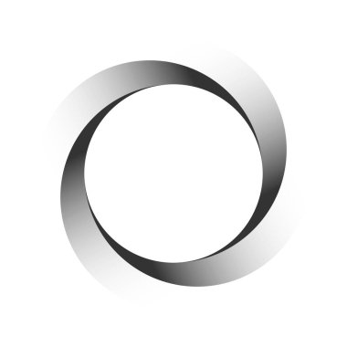 Beyaz arkaplan üzerindeki bir çember gradyan renginin girdap simgesi vektör çizimi