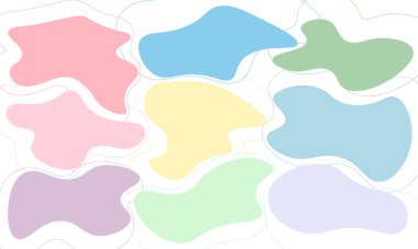 Soyut Blob Şekil Sanatı, Yumuşak Pastel Renkleri, Modern Tasarım Dekorasyonu.