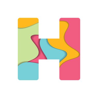 Modern Katmanlı Şekiller H Sembolü