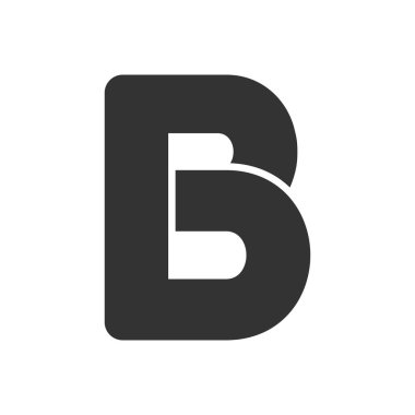 B harfini temsil eden soyut logo tasarımı BP veya PB harflerinin olası birleşik temsilidir.