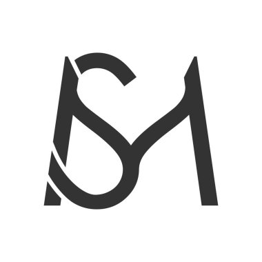 Minimalist sadomazoşist ya da MS logosu iki harfi zarif bir şekilde birleştiriyor..