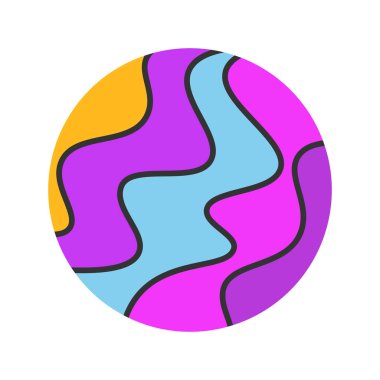 Çember renkli soyut simge tasarımı vektör çizimi