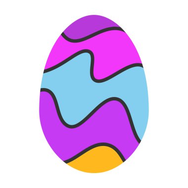 yumurta simgesi vektörü soyut renkli beyaz arkaplan üzerinde izole