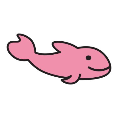 Pembe balina karikatür vektör çizimi