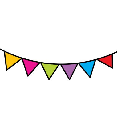 renkli asılı parti kiraz kuşu tasarım vektör çizimi