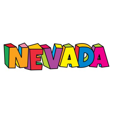 Nevada renkli metin logosu tasarımı vektör çizimi