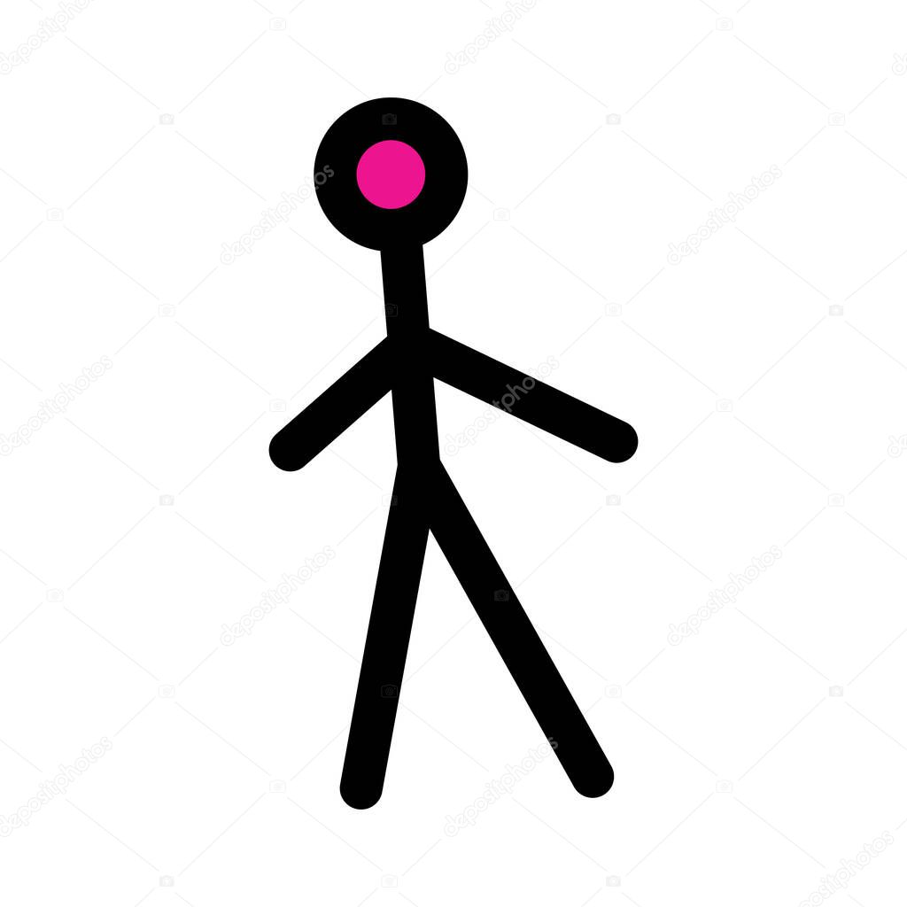 Simple stick figure icon cartoon vector llustration