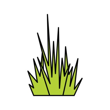 yeşil çimen simgesi vektör düz illüstrasyon