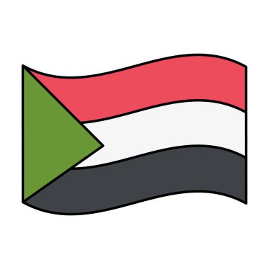 Sudan bayrak vektör element illüstrasyonu 