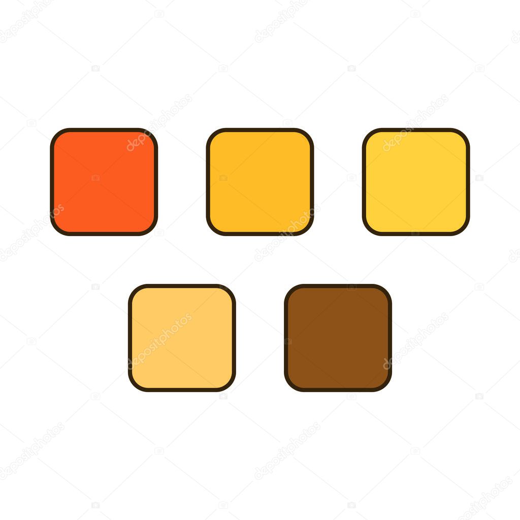 Autumn color palette squares vector isolated on white background