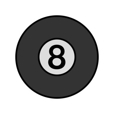 Sekiz top simgesi tasarımı vektör çizimi