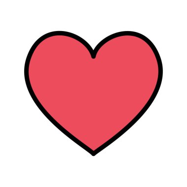Basit kırmızı kalp vektör gösterimi