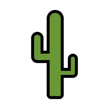 yeşil kaktüs bitki vektör resimleme