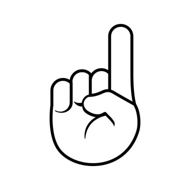İşaret parmağı yukarıda olan vektör çizim çizgisi eli