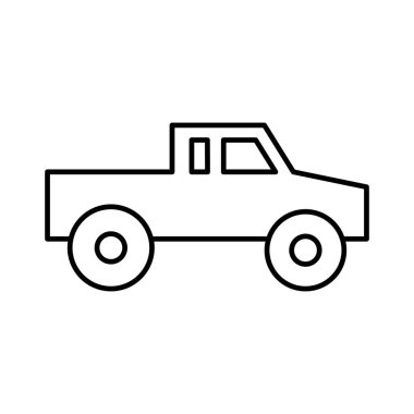 çizgi simgesi kamyonet tasarım vektörü çizimi