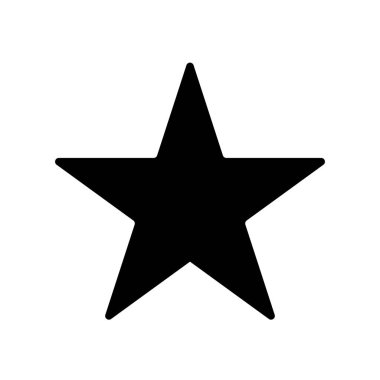 Beyaz arkaplanda izole edilmiş basit yıldız simgesi tasarımı vektörü