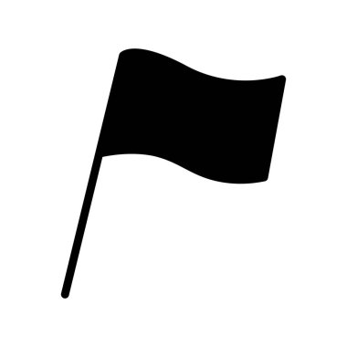 Kutup simgesi düz vektöründe basit dalgalanan bayrak