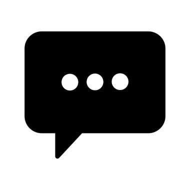 Yorum sohbet simgesi katı minimalist düz vektör çizimi