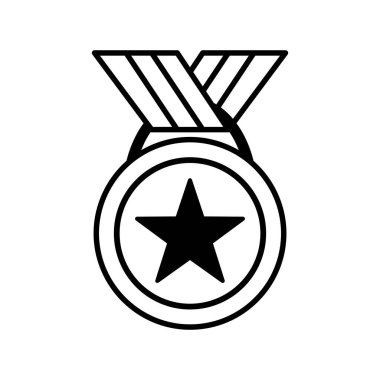 çizgi çizgisi vektörü olan simge madalyası