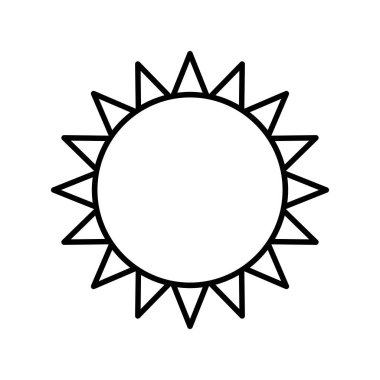 çizgi simgesi yaz güneşi ana hatları düz vektör