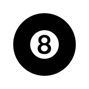 Bilardo ya da bilardo oyunundan basit bir sekiz topun vektör çizimi