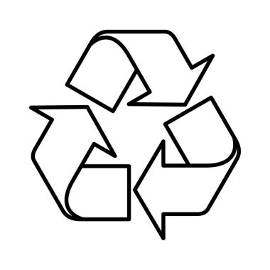 Geri dönüşüm sembolü vektör çizgisi