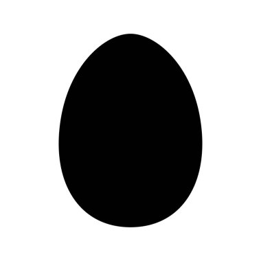 Basit bir yumurta şeklinin siyah ve beyaz vektör çizimi