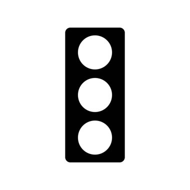 Somut trafik ışığı vektör simgesi beyaz arkaplan üzerinde izole